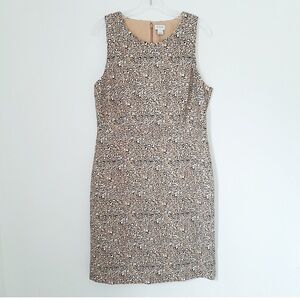 JCrew Leopard Basketweave Sheath Dress Sleeveless